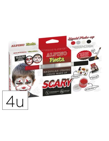 Barra De Maquillaje Alpino Scary Caja De 4 Colores Surtidos + Pincel + Folleto