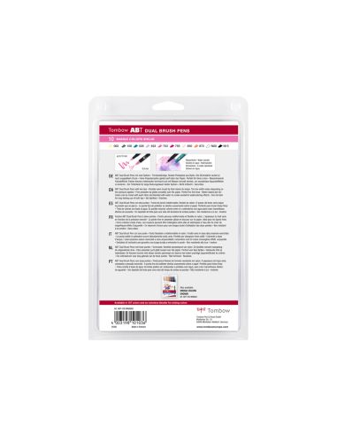 Rotulador Tombow Abt Dual Brush Acuarelable Doble Punta Fina/Pincel Estuche De 10 Colores Manga Shojo