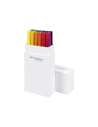 Rotulador Tombow Abt Dual Brush Acuarelable Doble Punta Fina/Pincel Estuche De 18 Colores Primarios