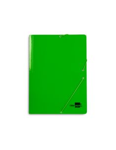 Carpeta Liderpapel Gomas Tres Solapas Carton Plastificado Folio Color Verde 2