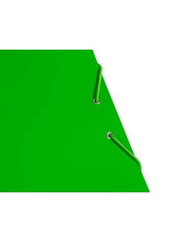 Carpeta Liderpapel Gomas Tres Solapas Carton Plastificado Folio Color Verde