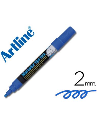 Rotulador Artline Pizarra Verde Negra Epw-4-Az Color Azul Bolsa De 4 Unidades