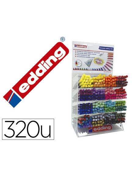 Rotulador Edding Punta Fibra 1200 Expositor De 320 Unidades Colores Surtidos