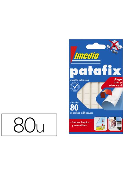 Sujetacosa Imedio Patafix Masilla Adhesiva Removible Blister De 80 Unidades