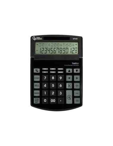 Calculadora Liderpapel Sobremesa Xf40 12 Digitos Dos Lineas Solar Y Pilas Negro 175X120X30 Mm 40% Reciclada