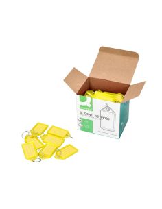 Llavero Portaetiquetas Q-Connect Premium Color Amarillo Caja De 40 Unidades 2