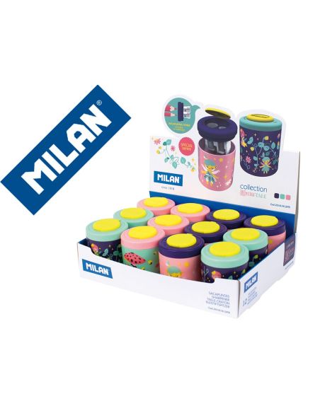 Sacapuntas Milan 2 Usos Con Deposito Fairy Tale Expositor De 12 Unidades Colores Surtidos|Libreriasalesiana