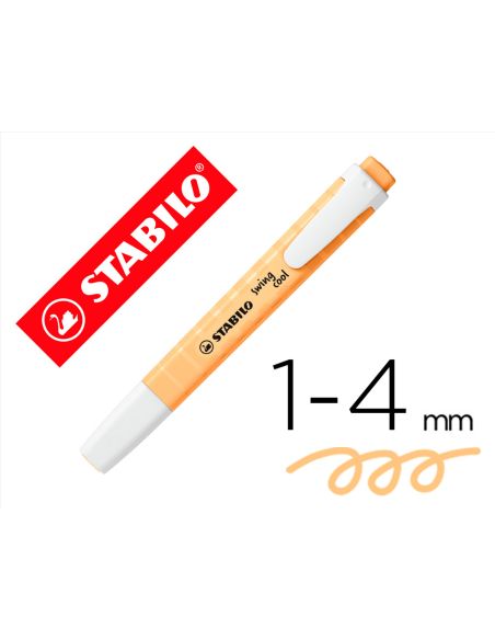 Rotulador Stabilo Fluorescente Swing Cool Pastel Naranja Palido
