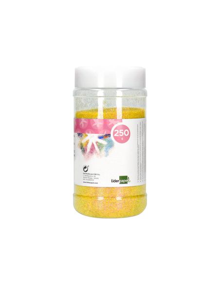Purpurina Liderpapel Fantasia Color Metalico Amarillo Pastel Bote De 250 Gr