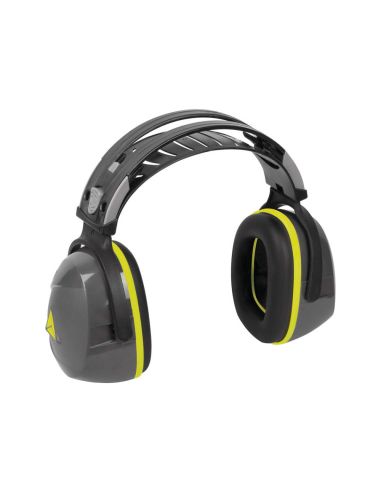 Casco Antiruido Deltaplus Con Orejeras Ajustable En Altura Norma Snr 30 Db Color Gris-Negro
