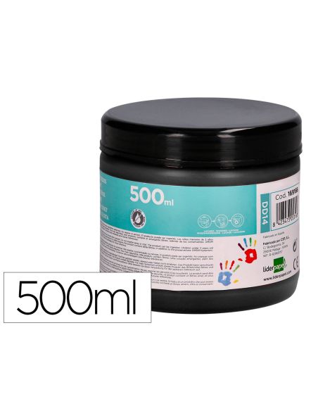 Pintura Dedos Liderpapel Negro Tarrina De 500 Cc