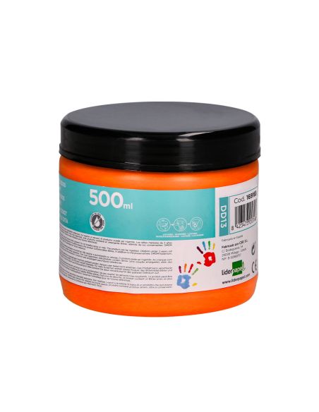 Pintura Dedos Liderpapel Naranja Tarrina De 500 Cc