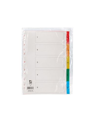 Separador Q-Connect Plastico Juego De 5 Separadores Din A4 Multitaladro