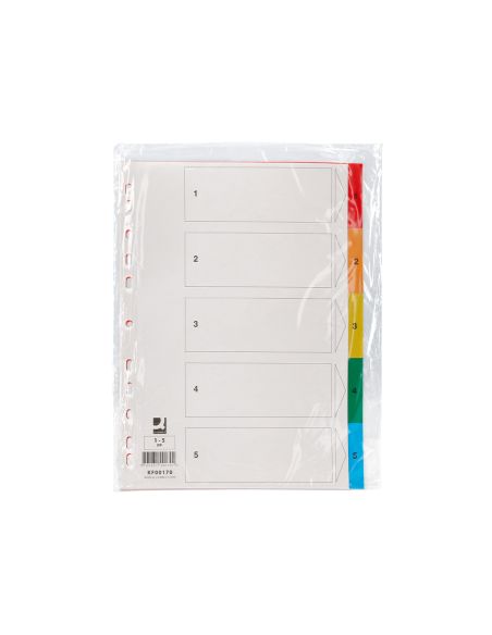 Separador Q-Connect Plastico Juego De 5 Separadores Din A4 Multitaladro