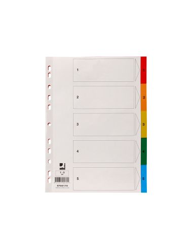 Separador Q-Connect Plastico Juego De 5 Separadores Din A4 Multitaladro