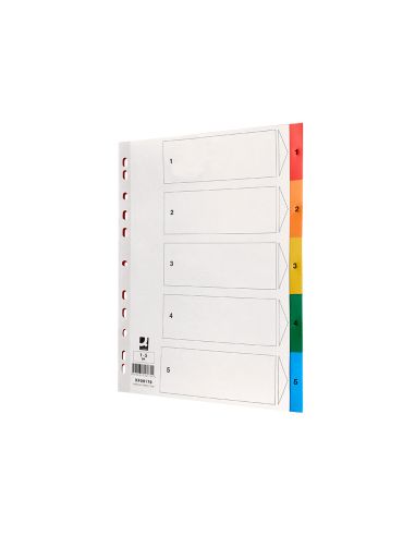 Separador Q-Connect Plastico Juego De 5 Separadores Din A4 Multitaladro