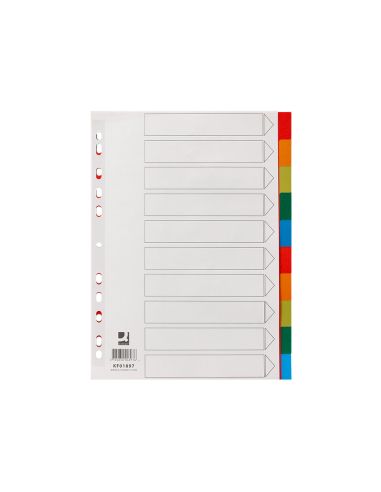 Separador Q-Connect Plastico Juego De 10 Separadores Din A4 Multitaladro