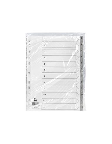 Separador Numerico Q-Connect Plastico 1-12 Juego De 12 Separadores Din A4 Multitaladro