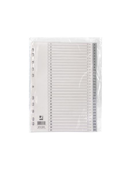 Separador Numerico Q-Connect Plastico 1-31 Juego De 31 Separadores Din A4 Multitaladro