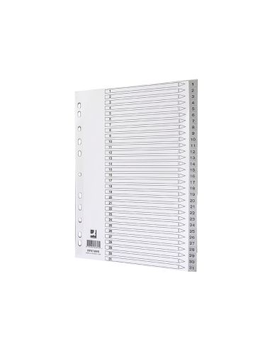 Separador Numerico Q-Connect Plastico 1-31 Juego De 31 Separadores Din A4 Multitaladro