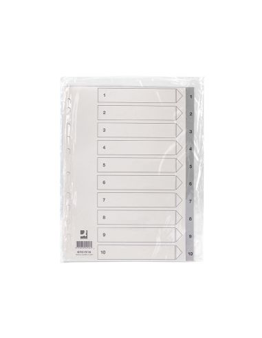 Separador Numerico Q-Connect Plastico 1-10 Juego De 10 Separadores Din A4 Multitaladro