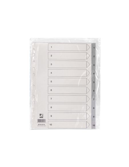 Separador Numerico Q-Connect Plastico 1-10 Juego De 10 Separadores Din A4 Multitaladro