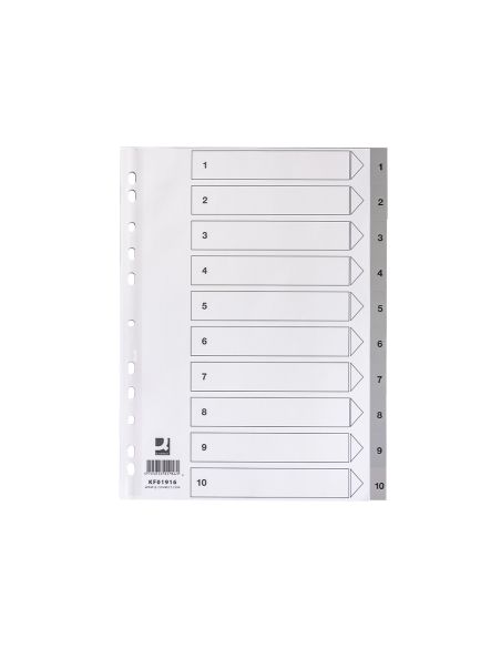 Separador Numerico Q-Connect Plastico 1-10 Juego De 10 Separadores Din A4 Multitaladro