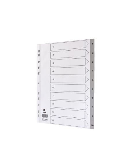 Separador Numerico Q-Connect Plastico 1-10 Juego De 10 Separadores Din A4 Multitaladro