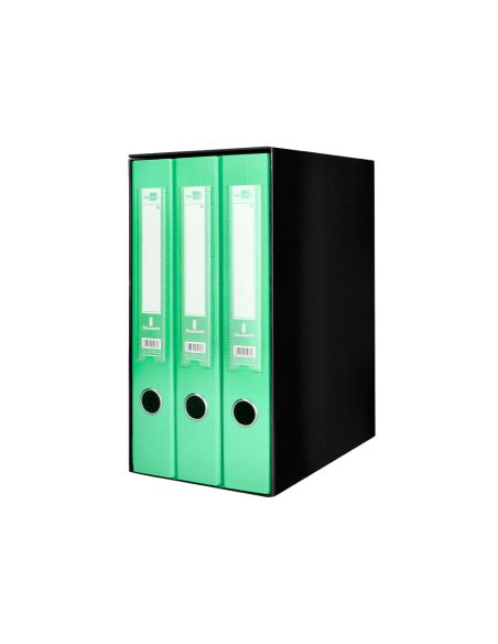 Modulo Liderpapel 3 Archivadores Folio 2 Anillas Mecanismo De Palanca 52Mm Verde Pastel