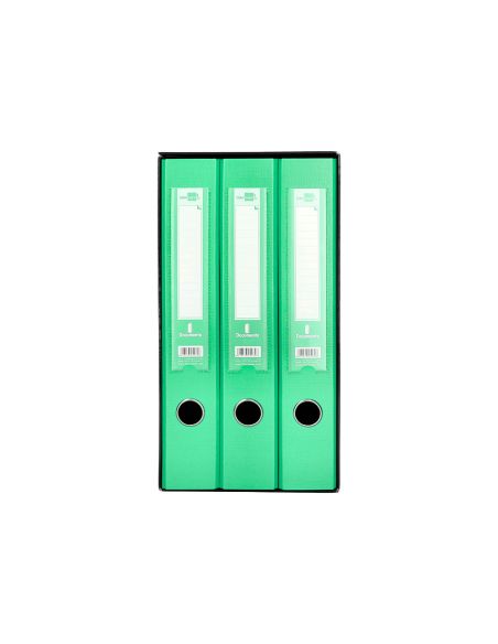 Modulo Liderpapel 3 Archivadores Folio 2 Anillas Mecanismo De Palanca 52Mm Verde Pastel