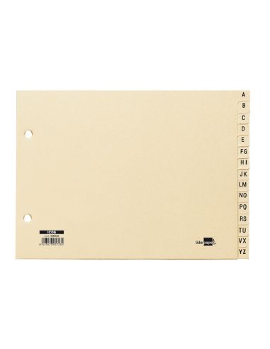 Indice Alfabetico Liderpapel Cartulina Para Archivador 15 Posiciones A-Z Cuarto Apaisado