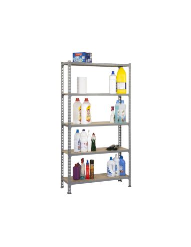 Estanteria Metalica Simonrack Kit Maderclick Mini 5/400 Color Gris/Madera 5 Estantes 150 Kg Por Estante 180X80X40Cm