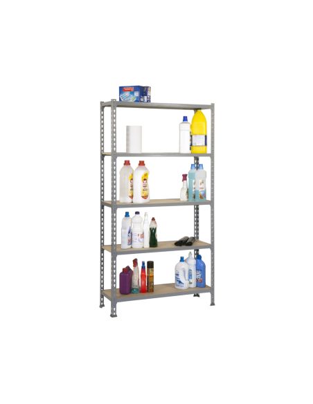Estanteria Metalica Simonrack Kit Maderclick Mini 5/400 Color Gris/Madera 5 Estantes 150 Kg Por Estante 180X80X40Cm