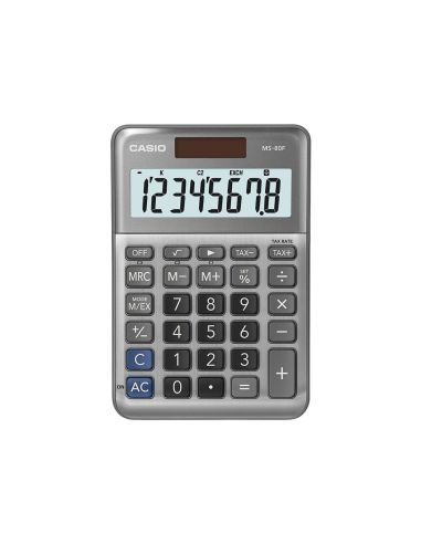 Calculadora Casio Ms-80F Sobremesa 8 Digitos Tax +/- Color Plata