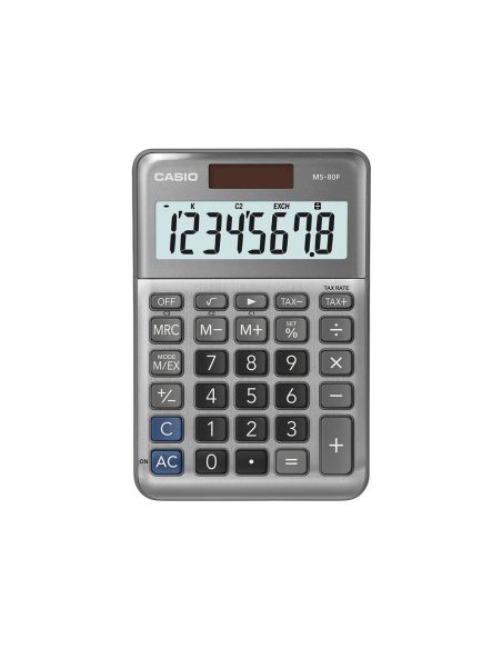 Calculadora Casio Ms-80F Sobremesa 8 Digitos Tax +/- Color Plata