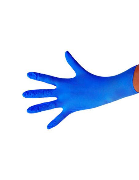 Guantes De Nitrilo Desechable Sensitive Sin Polvo Talla M Mediana Color Azul Caja De 100 Unidades