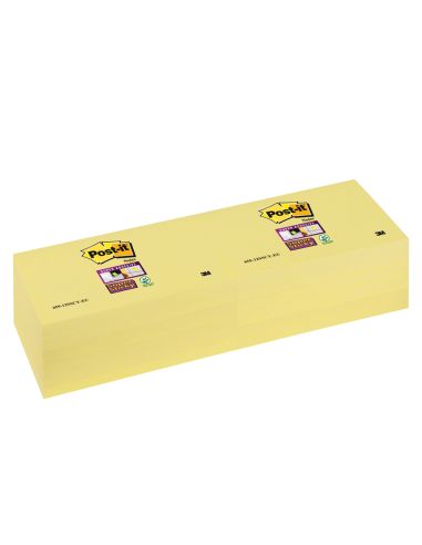 Bloc De Notas Adhesivas Quita Y Pon Post-It Super Sticky 76X76 Mm Con 12 Bloc Amarillo Canario