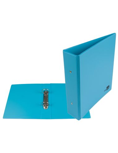 Carpeta De 2 Anillas 40 Mm Redondas Liderpapel A5 Carton Forrado Pvc Azul