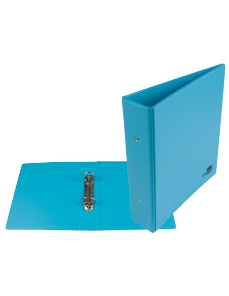 Carpeta De 2 Anillas 40 Mm Redondas Liderpapel A5 Carton Forrado Pvc Azul