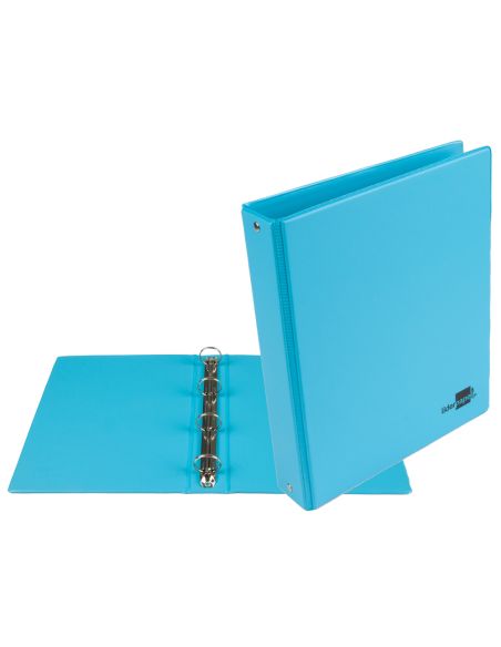 Carpeta De 4 Anillas 25 Mm Redondas Liderpapel A5 Carton Forrado Pvc Azul