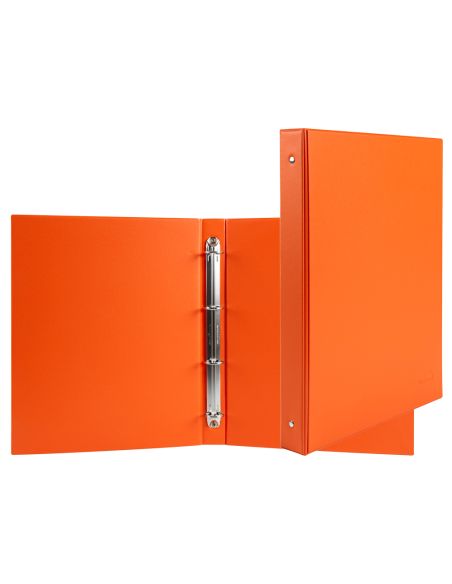 Carpeta De 4 Anillas 25 Mm Redondas Liderpapel A5 Carton Forrado Pvc Naranja