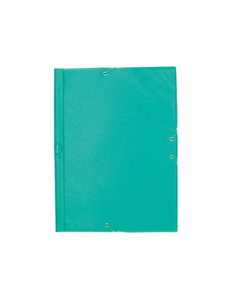 Carpeta Liderpapel Gomas Tres Solapas Plastico Folio Color Verde