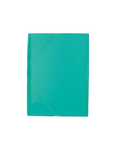 Carpeta Liderpapel Gomas Tres Solapas Plastico Folio Color Verde