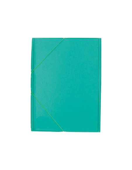 Carpeta Liderpapel Gomas Tres Solapas Plastico Folio Color Verde