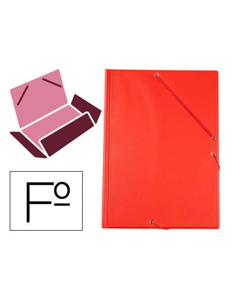 Carpeta Liderpapel Gomas Tres Solapas Plastico Folio Color Rojo