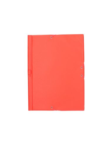 Carpeta Liderpapel Gomas Tres Solapas Plastico Folio Color Rojo