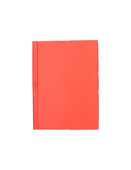 Carpeta Liderpapel Gomas Tres Solapas Plastico Folio Color Rojo