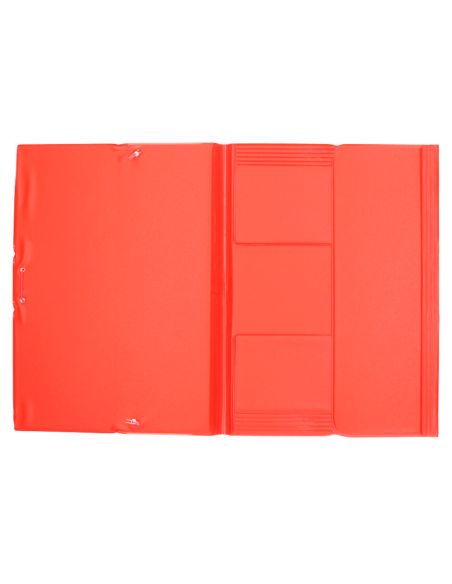 Carpeta Liderpapel Gomas Tres Solapas Plastico Folio Color Rojo