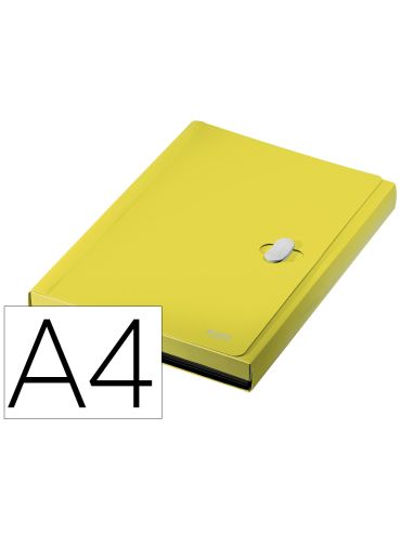 Carpeta Leitz Recycle Clasificador Fuelle Din A4 Polipropileno 5 Compartimentoscon Bolsillo Frontal Amarillo
