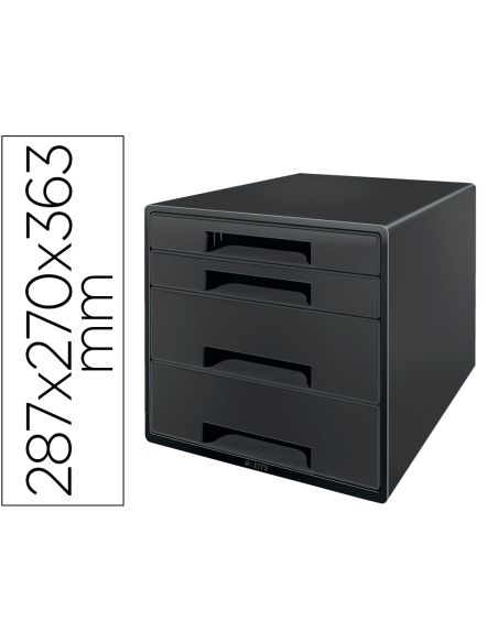 Fichero Cajones De Sobremesa Leitz Recycle 4 Cajones Color Negro 287X270X363 Mm